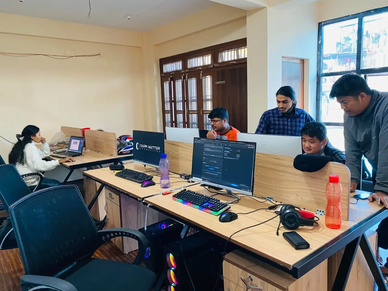The Dark Matter team at work in the Kathmandu studio
